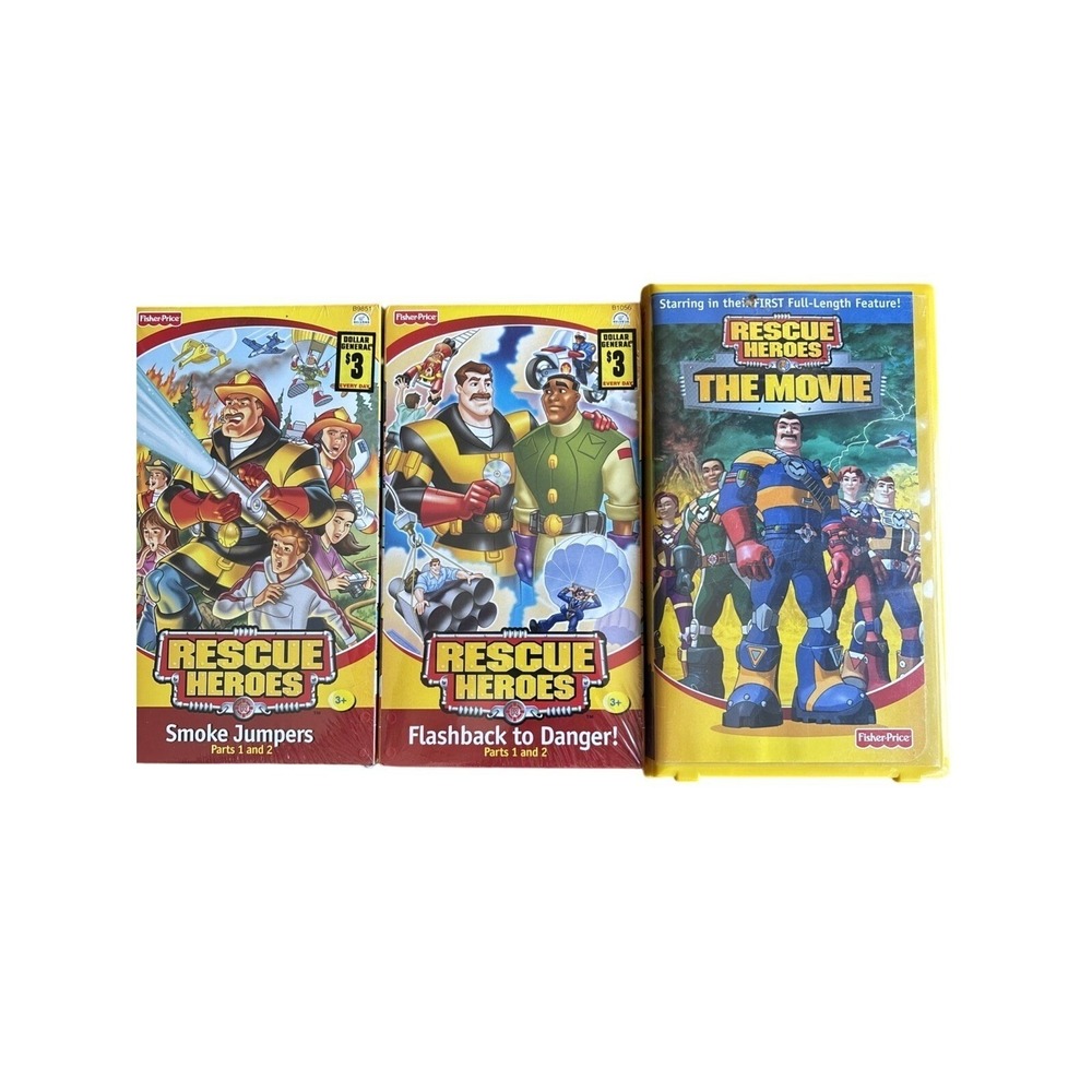 Fisher Price Rescue Heroes VHS Lot‎ The Movie Smoke Jumpers Flashback to Danger